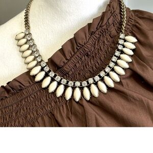 J.Crew Ivory & Crystal Statement Necklace